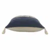 Homezia 20" X 20" Denim Blue And Off-white 100% Cotton Zippered Pillow