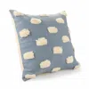 Homezia 20" X 20" Denim Blue And White 100% Cotton Zippered Pillow