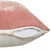 Homezia 20" X 20" Dusty Rose And White 100% Cotton Geometric Zippered Pillow
