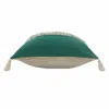 Homezia 20" X 20" Emerald Green And Off-white 100% Cotton Zippered Pillow