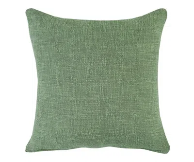 Homezia 20" X 20" Forest Green Diamond Cotton Zippered Pillow In Brown