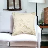 Homezia 20" X 20" Gold And Ivory Swirl Cotton Zippered Pillow