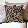 Homezia 20" X 20" Gold Safari Animals Abstract Polyester Zippered Pillow With Beads