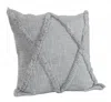 Homezia 20" X 20" Gray 100% Cotton Diamond Zippered Pillow