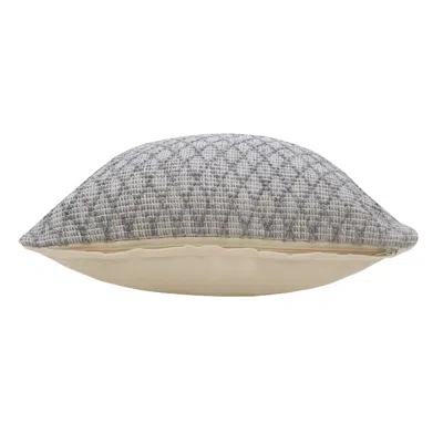 Homezia 20" X 20" Gray 100% Cotton Geometric Zippered Pillow