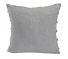 Homezia 20" X 20" Gray 100% Cotton Zippered Pillow