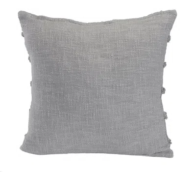 Homezia 20" X 20" Gray 100% Cotton Zippered Pillow