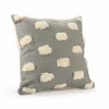 Homezia 20" X 20" Gray 100% Cotton Zippered Pillow