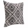 Homezia 20" X 20" Gray And Black 100% Cotton Geometric Zippered Pillow
