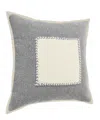 Homezia 20" X 20" Gray And Cream 100% Cotton Zippered Pillow