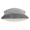 Homezia 20" X 20" Gray And Ivory 100% Cotton Striped Zippered Pillow