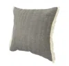 Homezia 20" X 20" Gray And Ivory 100% Cotton Zippered Pillow