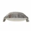 Homezia 20" X 20" Gray And Light Red Polyester Striped Zippered Pillow