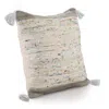 Homezia 20" X 20" Gray And Off-white 100% Cotton Abstract Zippered Pillow