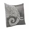 Homezia 20" X 20" Gray And Silver Elephant Polyester Animal Print Zippered Pillow