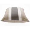Homezia 20" X 20" Gray And Tan Linen Striped Zippered Pillow
