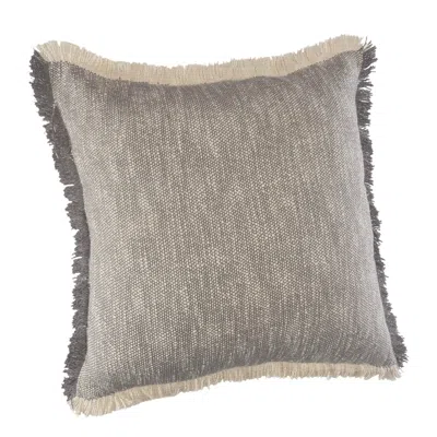 Homezia 20" X 20" Gray And White 100% Cotton Abstract Zippered Pillow In Blue