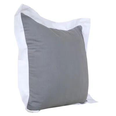 Homezia 20" X 20" Gray And White 100% Cotton Geometric Zippered Pillow