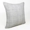 Homezia 20" X 20" Gray And White 100% Cotton Geometric Zippered Pillow