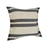 Homezia 20" X 20" Gray And White 100% Cotton Striped Zippered Pillow