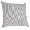 Homezia 20" X 20" Gray And White 100% Cotton Striped Zippered Pillow