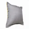 Homezia 20" X 20" Gray And Yellow Linen Zippered Pillow
