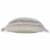 Homezia 20" X 20" Gray White And Pink 100% Cotton Striped Zippered Pillow