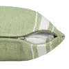 Homezia 20" X 20" Green And White 100% Cotton Geometric Zippered Pillow