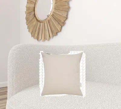 Homezia 20" X 20" Green And White 100% Cotton Striped Zippered Pillow In Gray