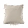 Homezia 20" X 20" Ivory 100% Cotton Geometric Zippered Pillow