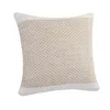 Homezia 20" X 20" Ivory And Tan 100% Cotton Geometric Zippered Pillow