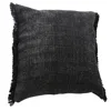 Homezia 20" X 20" Jet Black 100% Cotton Zippered Pillow