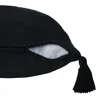 Homezia 20" X 20" Jet Black 100% Cotton Zippered Pillow