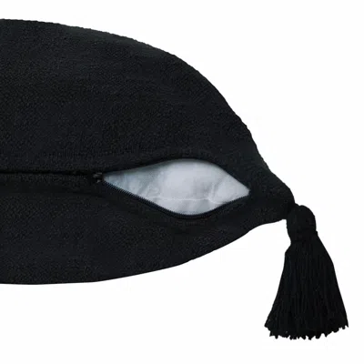 Homezia 20" X 20" Jet Black 100% Cotton Zippered Pillow