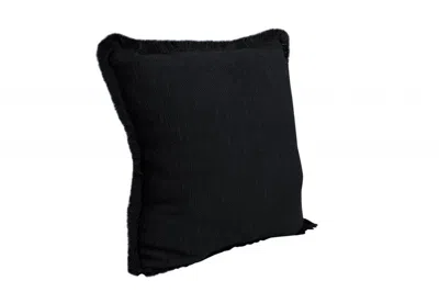 Homezia 20" X 20" Jet Black 100% Cotton Zippered Pillow