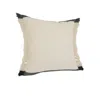 Homezia 20" X 20" Juniper Green Dark Green White And Linen 100% Cotton Striped Zippered Pillow