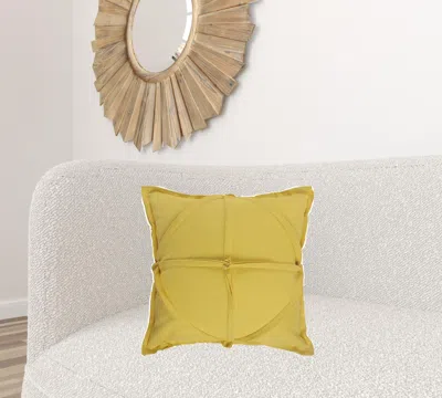 Homezia 20" X 20" Lemon Cotton Zippered Pillow