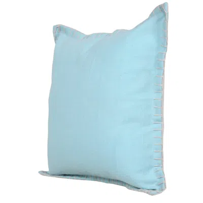 Homezia 20" X 20" Light Blue 100% Cotton Zippered Pillow