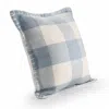 Homezia 20" X 20" Light Blue And Ivory Polyester Plaid Zippered Pillow