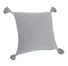 Homezia 20" X 20" Light Gray 100% Cotton Zippered Pillow