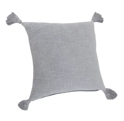 Homezia 20" X 20" Light Gray 100% Cotton Zippered Pillow