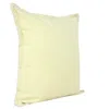 Homezia 20" X 20" Light Yellow 100% Cotton Zippered Pillow