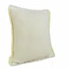 Homezia 20" X 20" Light Yellow And White 100% Cotton Geometric Zippered Pillow