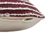 Homezia 20" X 20" Maroon And Cream 100% Cotton Striped Zippered Pillow