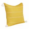 Homezia 20" X 20" Mustard Linen Striped Zippered Pillow