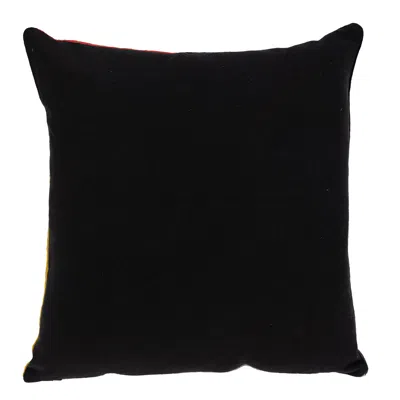 Homezia 20" X 20" Mustard Yellow And Black Geometric Zippered 100% Cotton Throw Pillow