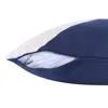 Homezia 20" X 20" Navy And Ivory 100% Cotton Abstract Zippered Pillow