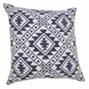 Homezia 20" X 20" Navy And White 100% Cotton Geometric Zippered Pillow