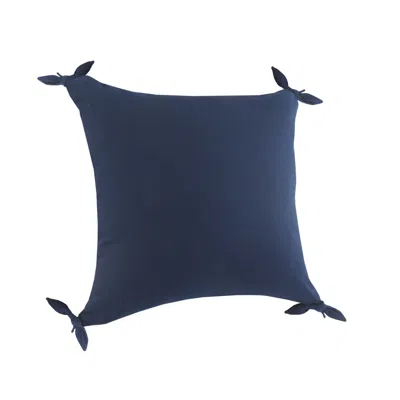 Homezia 20" X 20" Navy Blue 100% Cotton Zippered Pillow