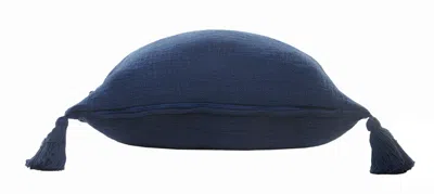Homezia 20" X 20" Navy Blue 100% Cotton Zippered Pillow